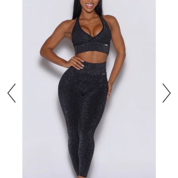 Bombshell Sportswear Shimmering Black Workout Set - Picture 4 of 6